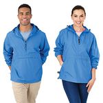 Charles River Apparel Women's Pack-n-go Wind & Water-Resistant Pullover (Reg/Ext Sizes) Windbreaker Jacket, Columbia Blue, Large