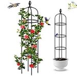 Rumsfel Sturdy Garden Plant Obelisk for Climbing Vines and Flowers - Lightweight Plant Support Tower Trellis and Cage Frame for Your Garden (Style A)