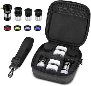 NEEWER 9PCS Astronomical Telescope Eyepiece Set Lens Filter Accessories Kit with (3) 1.25" Plössl Eyepiece (1) 2X Barlow Lens (1) Lunar Filter (1) Starglow Filter (3) Colored Filter (1) Carrying Case