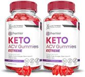 (2 Pack) Premier Keto ACV Gummies Extreme 2000MG Premier Keto Gummies Apple Cider Vinegar Formulated with Pomegranate Beet Juice Powder B12 Vegan Non GMO 120 Gummys