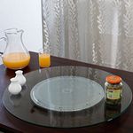 JVS Revolving Toughened Glass Turntables Lazy Susan 21", Original, Multicolour