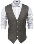 COOFANDY Men Faux Suede Vest Lightweight Sleeveless Vest Jacket