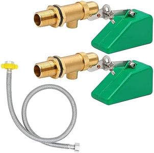 BREUAILY 2 válvulas de flotador de 1/2 pulgadas y tubo de acero inoxidable, válvula de flotador con brazo ajustable, recarga automática de agua para tanques, piscinas, vacas, bebederos de ovejas, 2