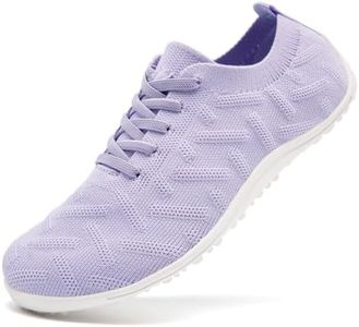DLWKIPV Women Barefoot Shoes Slip-On Lightweight Minimalist Walking Shoes for Travel Hiking Casual Wear Daily Use Zero Drop Thin Sole Soft Breathable Upper Light_Purple US 6.5