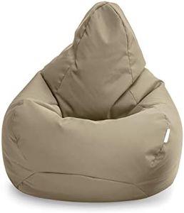 Loft 25 Bean Bag Gamer Chair | Outdoor Indoor Living Room BeanBag Seat | Water Resistant | Ergonomic Design for Body Support | Durable & Comfortable (Bean Bag, Stone)