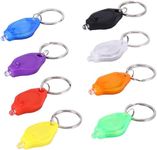 Palmcee 8 Pack Mini Torch Keyring, Portable Cob Keychain Work Light, Ultra Bright Battery Powered Key Chain Light, Multifunctional Keychain Emergency Light for Outdoor Camping Hiking