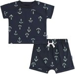 Gerber Baby Boys T-Shirt and Shorts Set, Anchor, 0-3 Months