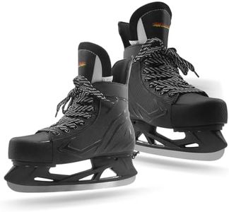 WELLWON Adjustable Ice Hockey Skates for Outdoor and Rink, Recreational Ice Skates, Fitness Hockey Skates Fun Ice Skating Shoes with Soft Padding and Reinforced Ankle Support