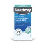 ScarAway Clear Silicone Scar Sheets, White, 6 Count