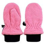 Jan & Jul Girls' Cozy Fleece Mittens with Ribbed Cuffs (Watermelon Pink, M: 6-24M)