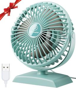 JZCreater Desk Fan, USB Desk Fan, 3 Speeds with Strong Airflow, 4.9 Inch Quiet Small Portable Table Fan, 360° Rotate Personal Cooling Fan For Bedroom Home Office Desktop Travel (Apple Green)