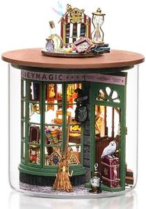 Foyucool Miniature House Kit, Dollhouse Kit with Furnitures, DIY Mini House Building Kit for for Adult, Christmas Home Decorations Gifts for Family and Friends, Magic Shop