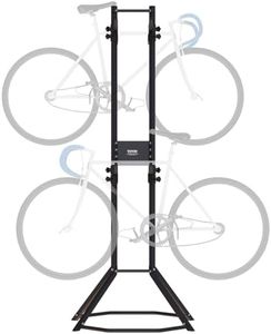 VEVOR 4 Bike Storage Rack, Free Standing Gravity Wall Vertical Bike Rack, Fully Adjustable Bike Rack Garage, Sturdy Steel & Easy Assemble, for Garage, Living Room, Shed, Holds Up to 118KG Black