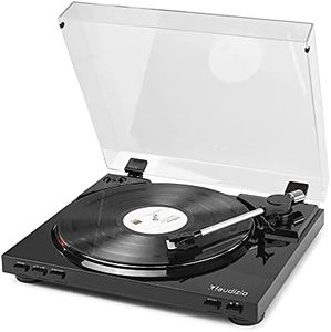 Audizio RP310 Vinyl Record Player Black Turntable Auto MP3 USB RCA Shock Absorbent Feet HQ with Dust Cover