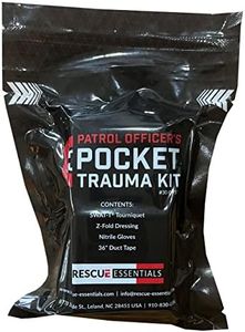 Rescue Essentials Pocket Trauma Kit, IFAK for Bleeding Control, Vacuum Sealed with Tear Notches, Compact with SWAT-T Tourniquet and Z-Fold Dressing by