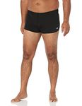 Speedo Men's Race Endurance+ Polyester Solid Square Leg Swimsuit, Black, 34