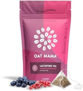 Oat Mama Lactation Tea: Blueberry Pomegranate, Organic Herbs to Help Increase Breast Milk Supply, Lactation Support for Breastfeeding Moms, Fenugreek-free, 14 Biodegradable Tea Sachets, Women-Owned