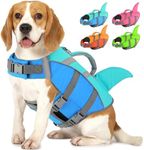Doglay Dog Life Jacket with Shark Fin, Superior Buoyancy Dog Life Vest with Rescue Handle & Reflective Stripes, Ripstop Pet Preserver Swim Vest for Small Medium Large Dogs