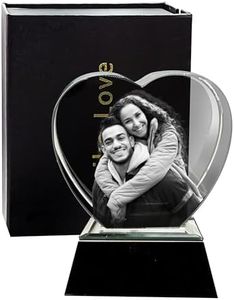 Unike Love Couples Gift Heart Shaped 3DLaser-Etched K9 Crystal (Large)