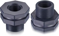 Outus 2 Pieces PVC Bulkhead Fitting