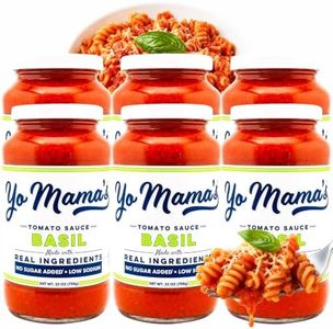 Keto Tomato Basil Pasta Sauce by Yo Mama's Foods, No Sugar Added, Low Carb, Low Sodium, Vegan, Gluten Free, Paleo Friendly, and Made with Whole, Non-GMO Tomatoes, 25 Ounce (Pack of 6)