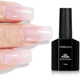 TOMICCA Glitter Light Baby Pink Natural Pink Gel Polish Shimmer Jelly Pink Color Gel Polish Soak Off UV LED Cured Art Manicure Set Nail Art Salon Home Girl's Dating Wedding