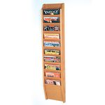 Wooden Mallet 10 Pocket Cascade Magazine Rack, Light Oak