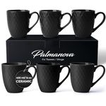 MIAMIO – 6 x 400 ml – Coffee Mug Set/Mug - Modern Ceramic Mug Matt - Coffee Mug Large - Palmanova Collection (Black)