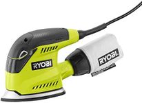 Ryobi CFS1503GK Compact Corner Cat 12,500 OPM 1.2 Amp Corded Orbital Finishing Sander w/ 10 Pads and Carrying Case