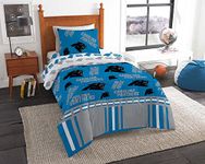 Northwest NFL Carolina Panthers Unisex-Adult "Rotary" Bed in a Bag Set, Twin, Rotary