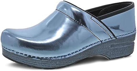 Dansko Professional Chrome Slip-On Clogs for Women - Rocker Sole and Arch Support for Comfort - Ideal for Long Standing Professionals - Food Service, Healthcare Professionals, Sky, 11.5-12