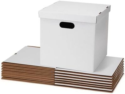 13.4x13x13 Moving Box Set of 7, Reinforced Handles with Removable Lid, Corrugated Boxes for Packaging, Moving, Carrying, Storage