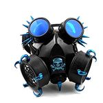 Steampunk Gas Mask with Goggles, Gothic Mask with Bule Spike for Cosplay Costume (Goggles with mask)