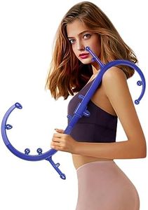 Masacane Back Massage Hook Trigger Point Massager Tool, Handheld Self Massage Cane Therapy for Back Neck & Shoulder Pain Relief, Deep Muscle Knots Massage Stick for Women & Men (S Blue)