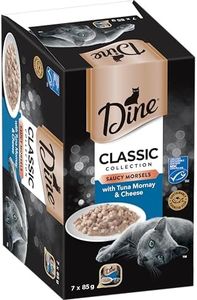 Dine Classic Collection Wet Cat Food Tuna Mornay & Cheese 85g Tray, 42 Pack