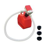 Battery Powered Fuel Transfer Pump/Portable Automatic Siphon Gas Pump for Gasoline Diesel Fuel Fluid Liquid with Auto-stop Flexible Long Hose and 3 Adaptors Fit Most Gas Cans (Outtake Hose 51")