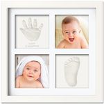 Baby Hand and Footprint Kit - Baby Footprint Kit, Baby Hand & Footprint Makers, Newborn Baby Handprint Footprint Keepsake Frame, Baby Registry Search, Baby Girl Gifts, Baby Boy Gifts (Alpine White)