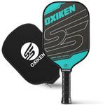 OXIKEN 16 mm Pickleball Paddles USAPA Approved T700 Carbon Fiber Surface (CFS) 8.3oz Pickle Paddle, Thermoformed High Grit & Spin, 5.5” Elongated Handle, Anti Slip Sweat Absorbing Grip with Cover Case