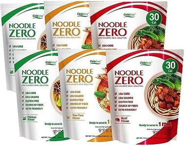 Caloless Konjac Shirataki Noodles 6-Pack Low Calorie Healthy Food (Chicken/Beef/Tom Yum)-Gluten Free, Keto Snacks, Non Gmo, Low Carbs Glucomannan Diabetic Noodle Pasta Flavor Variety Pack