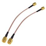 BOOBRIE SMA Male to Male Pigtail Cable 15CM SMA WiFi Antenna Cable SMA Male to SMA Male Extension Cable RG316 WiFi Wireless Jumper Low Loss SMA Male Lead for SDR Baofeng FPV FCC Emissions Testing 2PCS