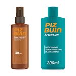 Piz Buin Tan & Protect Oil Spray and Tan Intensifying After Sun Lotion Bundle Set | SPF 30 | Enhances Natural Tanning