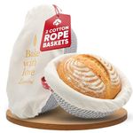 Levainé Oval & Round Bread Proving Baskets Set with Washable Liners & Covers – Cotton Rope Banneton Proofing Baskets for Dough Rising, Sourdough & Yeast Bread Baking at Home