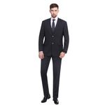 P&L Men's Premium Slim Fit 2-Piece Business Wedding Prom Suit Jacket Blazer Tux & Flat Pants Set, Charcoal, 46 Short