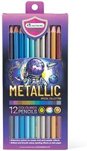 MASTERART Metallic Colored Pencils 12 Colors for Kids and Adults Coloring