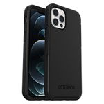 OtterBox iPhone 12 & iPhone 12 Pro Symmetry Series Case - Black, Ultra-Sleek, Wireless Charging Compatible, Raised Edges Protect Camera & Screen