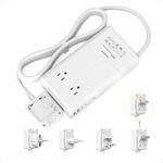 TESSAN 1600W 220V to 110V Voltage Converter US to Europe,Step Down Transformer Suitable Hair Dryers, Universal Travel Adapter with 2 AC 4 USB Ports (2 USB C PD 35W), EU/UK/AU/France Adaptor Combo