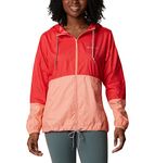 Columbia Women's Flash Forward Windbreaker, Red Hibiscus/Coral Reef, Small