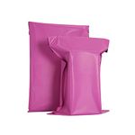 AKAR 12 x 16 Inch Pink Mailing Bags– 10 Pack of Strong Polythene Posting Mail Bags with Aluminium Adhesive Strip – 55 Microns – Easy Seal, Large 30 x 40cm – for Non-Fragile Items-Parcel Bags