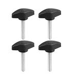 uxcell Clamping Handle Screw Knobs Handle M6 x 35mm Threaded T-Shape 4pcs