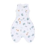 PurFlo Swaddle to Sleep Bag | All-Season 2.5 tog Sleeping Bag | 0-4 Months | Breathable Newborn Baby Sleeping Bag That Grows With Your Baby | Swaddle Arms In or Out | Hip Healthy | Animal Safari